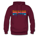 Beaver Creek, Colorado Hoodie - Retro Mountain & Birds Beaver Creek Hooded Sweatshirt - burgundy