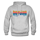 Beaver Creek, Colorado Hoodie - Retro Mountain & Birds Beaver Creek Hooded Sweatshirt - heather gray