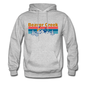 Beaver Creek, Colorado Hoodie - Retro Mountain & Birds Beaver Creek Hooded Sweatshirt - heather gray