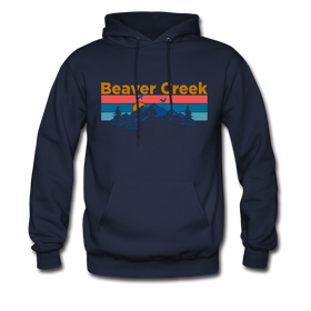Beaver Creek, Colorado Hoodie - Retro Mountain & Birds Beaver Creek Hooded Sweatshirt - navy