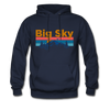 Big Sky, Montana Hoodie - Retro Mountain & Birds Big Sky Hooded Sweatshirt - navy