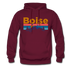Boise, Idaho Hoodie - Retro Mountain & Birds Boise Hooded Sweatshirt - burgundy