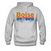 Boise, Idaho Hoodie - Retro Mountain & Birds Boise Hooded Sweatshirt - heather gray