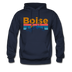 Boise, Idaho Hoodie - Retro Mountain & Birds Boise Hooded Sweatshirt - navy