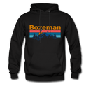 Bozeman, Montana Hoodie - Retro Mountain & Birds Bozeman Hooded Sweatshirt - black