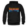Bozeman, Montana Hoodie - Retro Mountain & Birds Bozeman Hooded Sweatshirt - black
