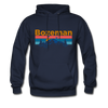 Bozeman, Montana Hoodie - Retro Mountain & Birds Bozeman Hooded Sweatshirt - navy