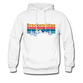 Breckenridge, Colorado Hoodie - Retro Mountain & Birds Breckenridge Hooded Sweatshirt - white