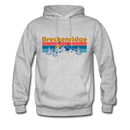 Breckenridge, Colorado Hoodie - Retro Mountain & Birds Breckenridge Hooded Sweatshirt - heather gray