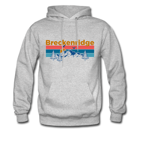 Breckenridge, Colorado Hoodie - Retro Mountain & Birds Breckenridge Hooded Sweatshirt - heather gray