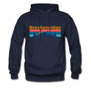 Breckenridge, Colorado Hoodie - Retro Mountain & Birds Breckenridge Hooded Sweatshirt - navy
