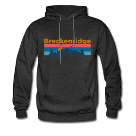 Breckenridge, Colorado Hoodie - Retro Mountain & Birds Breckenridge Hooded Sweatshirt - charcoal gray