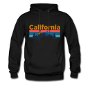 California Hoodie - Retro Mountain & Birds California Hooded Sweatshirt - black