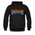 California Hoodie - Retro Mountain & Birds California Hooded Sweatshirt - black