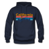 California Hoodie - Retro Mountain & Birds California Hooded Sweatshirt - navy