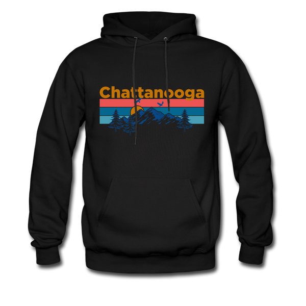 Chattanooga, Tennessee Hoodie - Retro Mountain & Birds Chattanooga Hooded Sweatshirt - black