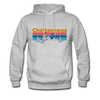 Chattanooga, Tennessee Hoodie - Retro Mountain & Birds Chattanooga Hooded Sweatshirt - heather gray