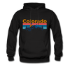 Colorado Hoodie - Retro Mountain & Birds Colorado Hooded Sweatshirt - black