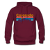 Colorado Hoodie - Retro Mountain & Birds Colorado Hooded Sweatshirt - burgundy