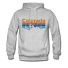 Colorado Hoodie - Retro Mountain & Birds Colorado Hooded Sweatshirt - heather gray