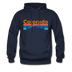 Colorado Hoodie - Retro Mountain & Birds Colorado Hooded Sweatshirt - navy