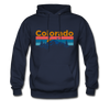 Colorado Hoodie - Retro Mountain & Birds Colorado Hooded Sweatshirt - navy