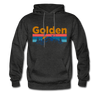 Golden, Colorado Hoodie - Retro Mountain & Birds Golden Hooded Sweatshirt - charcoal gray