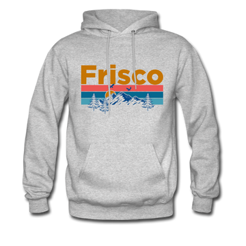 Frisco, Colorado Hoodie - Retro Mountain & Birds Frisco Hooded Sweatshirt - heather gray