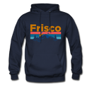 Frisco, Colorado Hoodie - Retro Mountain & Birds Frisco Hooded Sweatshirt - navy