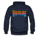Denver, Colorado Hoodie - Retro Mountain & Birds Denver Hooded Sweatshirt - navy