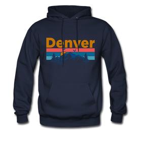 Denver, Colorado Hoodie - Retro Mountain & Birds Denver Hooded Sweatshirt