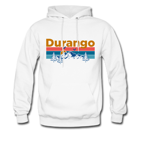 Durango, Colorado Hoodie - Retro Mountain & Birds Durango Hooded Sweatshirt - white