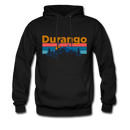 Durango, Colorado Hoodie - Retro Mountain & Birds Durango Hooded Sweatshirt - black