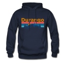 Durango, Colorado Hoodie - Retro Mountain & Birds Durango Hooded Sweatshirt - navy