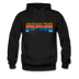 Jackson Hole, Wyoming Hoodie - Retro Mountain & Birds Jackson Hole Hooded Sweatshirt - black