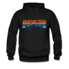 Jackson Hole, Wyoming Hoodie - Retro Mountain & Birds Jackson Hole Hooded Sweatshirt - black