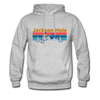 Jackson Hole, Wyoming Hoodie - Retro Mountain & Birds Jackson Hole Hooded Sweatshirt - heather gray