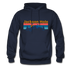 Jackson Hole, Wyoming Hoodie - Retro Mountain & Birds Jackson Hole Hooded Sweatshirt - navy
