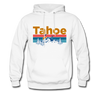 Lake Tahoe, California Hoodie - Retro Mountain & Birds Lake Tahoe Hooded Sweatshirt - white