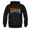 Lake Tahoe, California Hoodie - Retro Mountain & Birds Lake Tahoe Hooded Sweatshirt - black