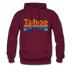 Lake Tahoe, California Hoodie - Retro Mountain & Birds Lake Tahoe Hooded Sweatshirt - burgundy