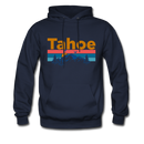 Lake Tahoe, California Hoodie - Retro Mountain & Birds Lake Tahoe Hooded Sweatshirt - navy
