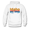 Idaho Hoodie - Retro Mountain & Birds Idaho Hooded Sweatshirt - white