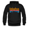 Idaho Hoodie - Retro Mountain & Birds Idaho Hooded Sweatshirt - black