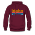 Idaho Hoodie - Retro Mountain & Birds Idaho Hooded Sweatshirt - burgundy