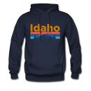 Idaho Hoodie - Retro Mountain & Birds Idaho Hooded Sweatshirt - navy