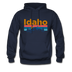 Idaho Hoodie - Retro Mountain & Birds Idaho Hooded Sweatshirt - navy