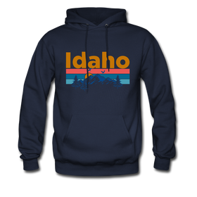 Idaho Hoodie - Retro Mountain & Birds Idaho Hooded Sweatshirt