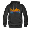 Idaho Hoodie - Retro Mountain & Birds Idaho Hooded Sweatshirt - charcoal gray
