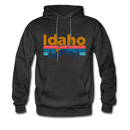 Idaho Hoodie - Retro Mountain & Birds Idaho Hooded Sweatshirt - charcoal gray